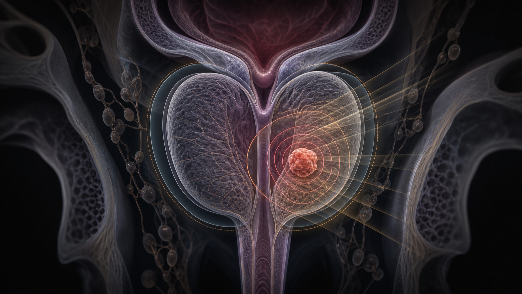 Original medical illustration for: A Patient's Guide: Combining Heat Therapy with Radiation for Prostate Cancer
