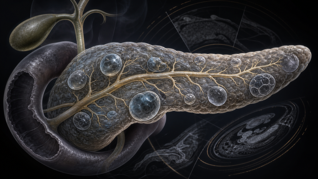 Original medical illustration for: Understanding Pancreatic Cysts: Types, Risks, and Management Options